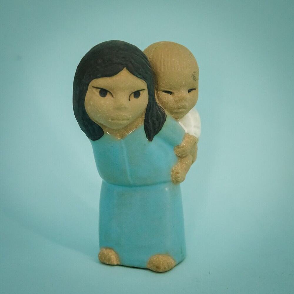 Vintage 1970s Lisa Larson East Ost Gustavsberg Stoneware Clay Ceramic Asian Girl